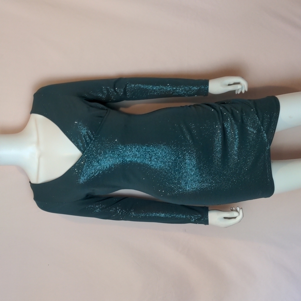 Xtraordinary Green Long Sleeve V Neck Mini Dress size XS